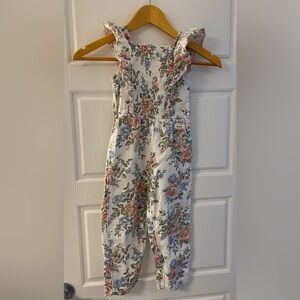 Newbie Floral Print Sleeveless Smocked Muslin Jumpsuit Kids Size 4-5 years